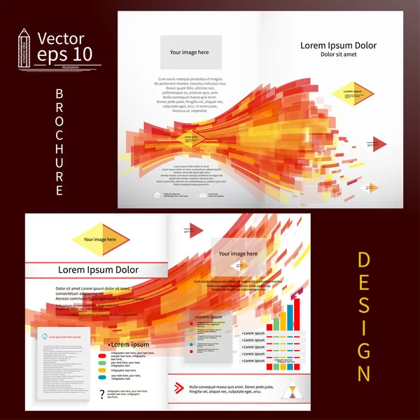 Modello di progettazione brochure arancione — Wektor stockowy