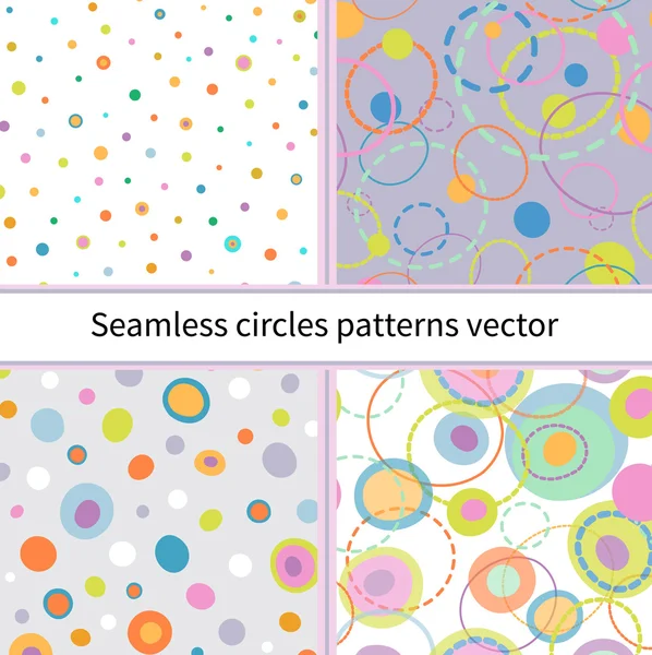Conjunto de círculos de colores abstractos sin costura — Vector de stock