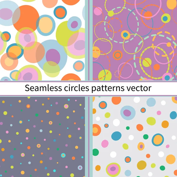 Conjunto de círculos de colores abstractos sin costura — Vector de stock