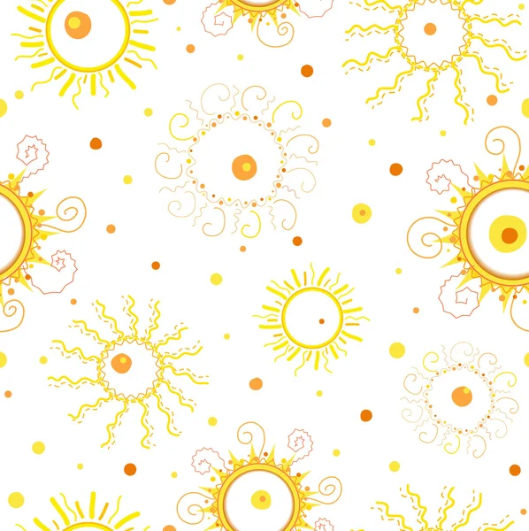 Nahtloses Muster der Sommersonne — Stockvektor