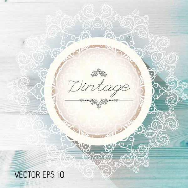 Vintage frame with wood texture — Stock Vector