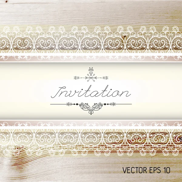 Vintage invitation on wood texture — Stockový vektor