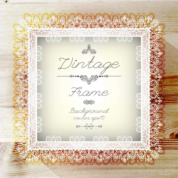 Vintage frame on wood texture — Stock Vector