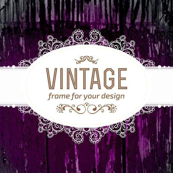 Cadre vintage avec texture bois — Image vectorielle