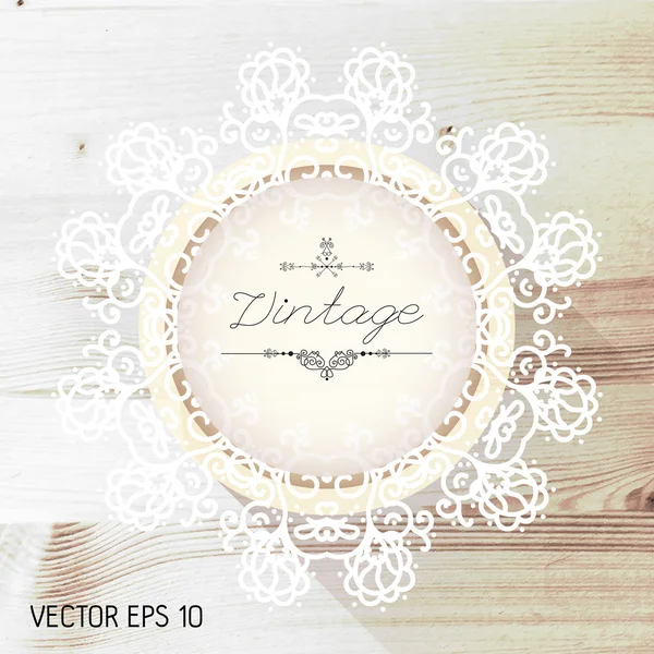 Cadre vintage avec texture bois — Image vectorielle