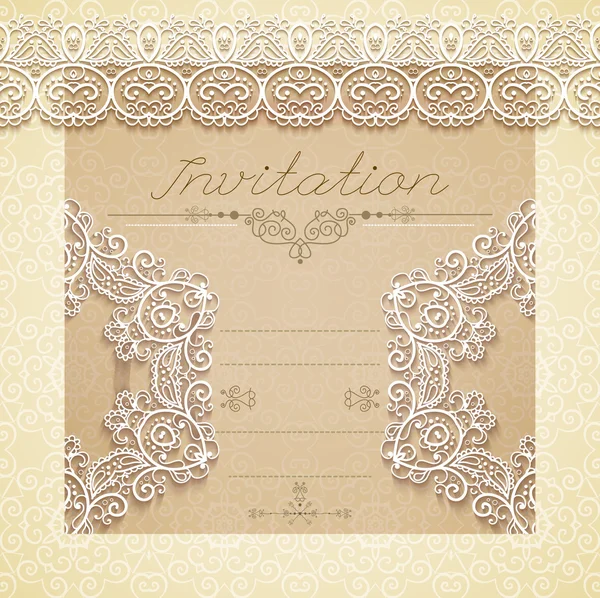 Carte de mariage vintage ou invitation — Image vectorielle