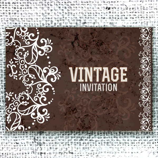 Cartão de casamento vintage ou convite — Vetor de Stock