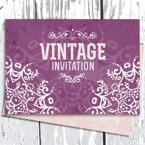 Vintage Wedding card or invitation — Stock Vector