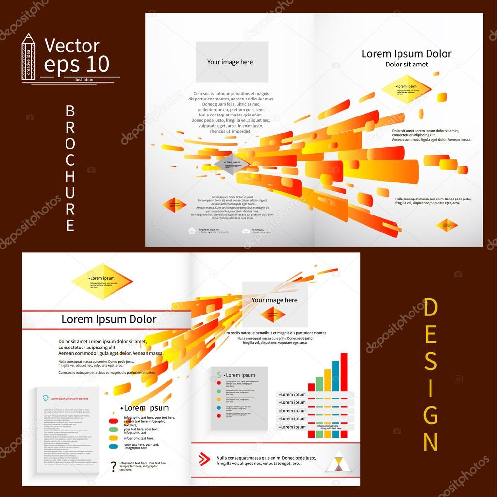 orange brochure template design