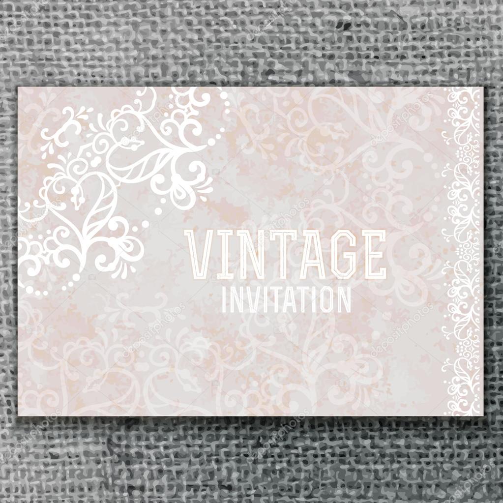 Vintage Wedding card or invitation