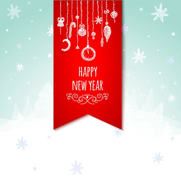 Christmas retro greeting card — Stock Vector