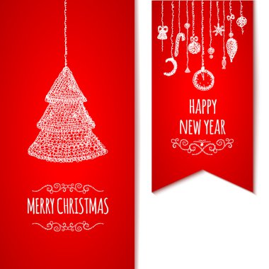 Kırmızı Noel tebrik kartı