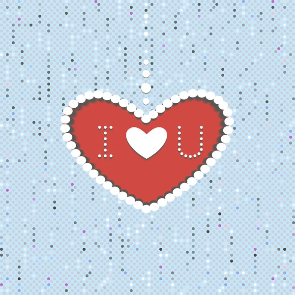 Ich liebe you.heart card — Stockvektor