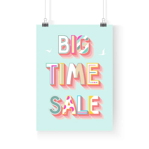 Grande vente affiche rétro — Image vectorielle