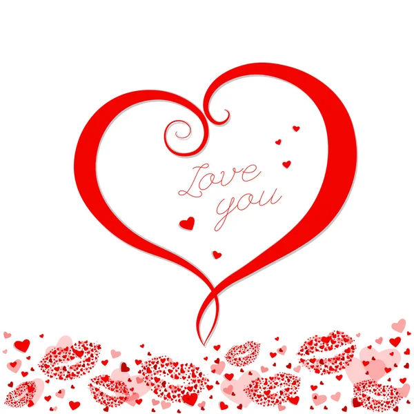 San Valentín composición de los corazones — Archivo Imágenes Vectoriales
