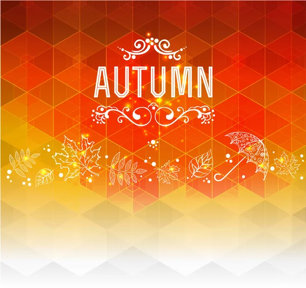 Fond d'automne dessiné à la main — Image vectorielle