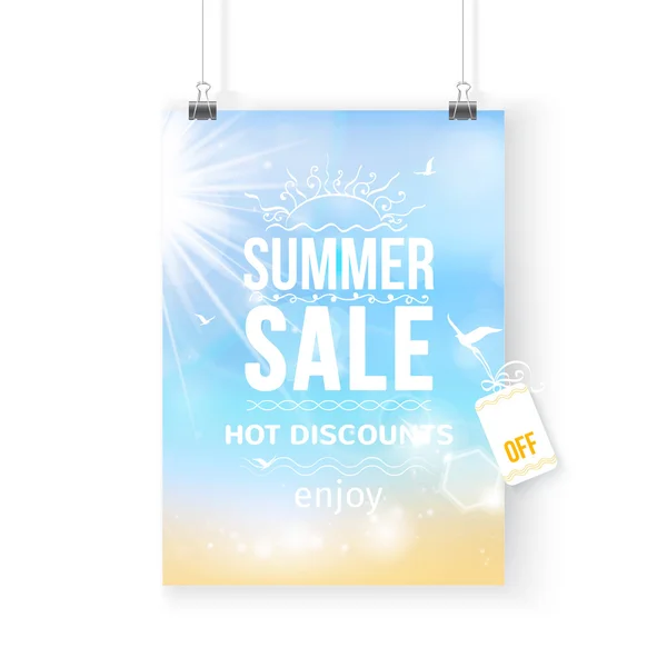 Letní plakát prodeje — Stockový vektor