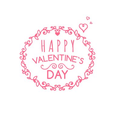 Card with ornaments, hearts, frame