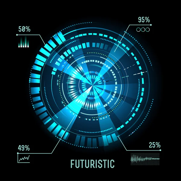 Antarmuka Pengguna Grafis Futuristik - Stok Vektor