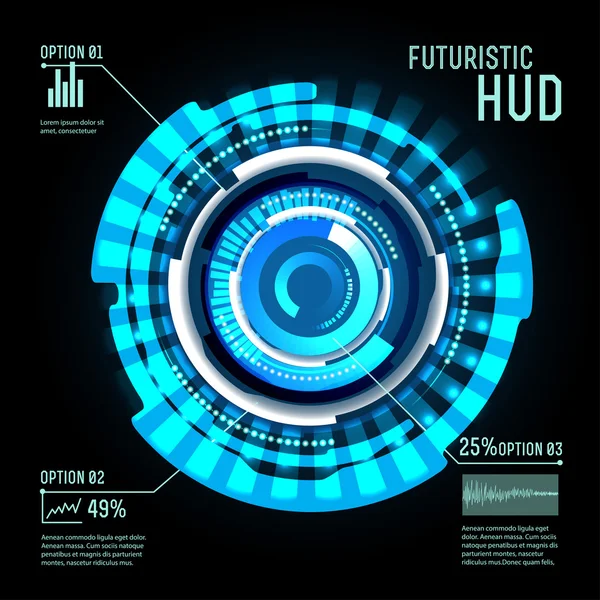 Antarmuka Pengguna Grafis Futuristik - Stok Vektor