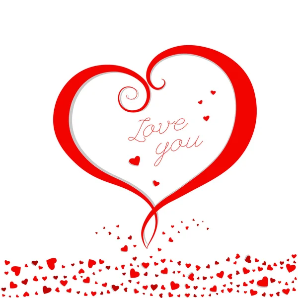 Composición de San Valentín con corazones — Vector de stock