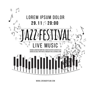 Jazz music festival poster clipart