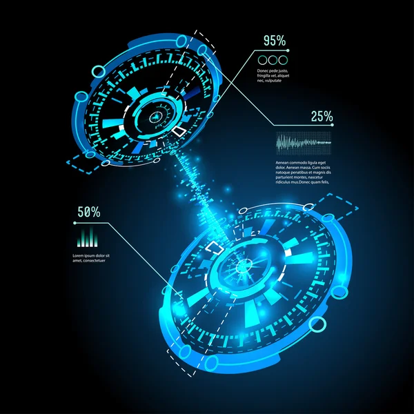 Interfaccia utente grafica futuristica — Vettoriale Stock