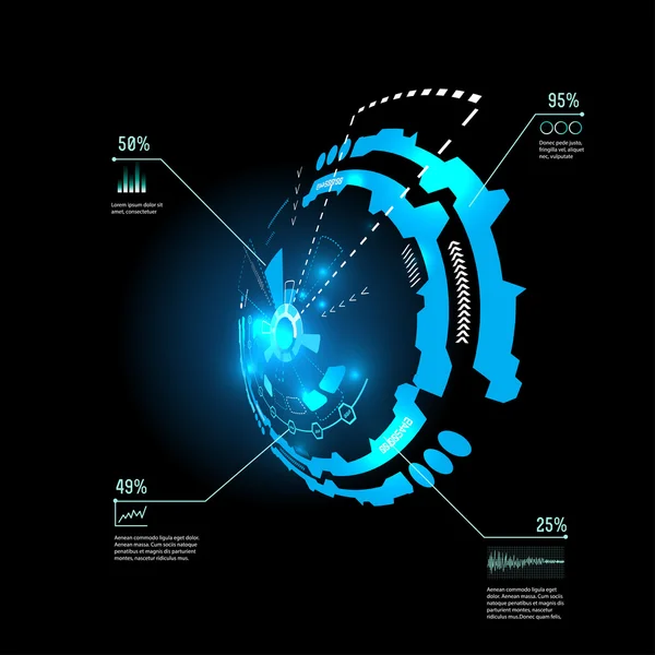 Interface de usuário gráfica futurista —  Vetores de Stock