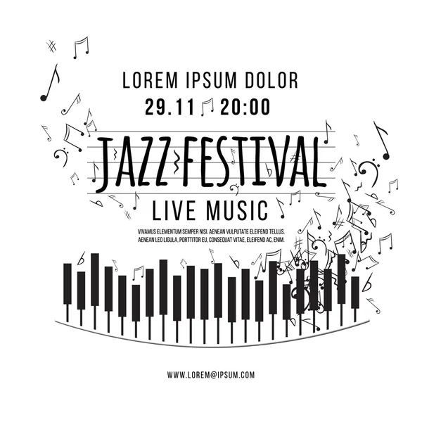 Affiche du Festival de musique jazz — Image vectorielle