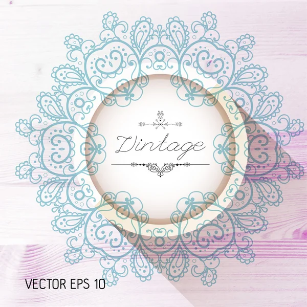 Vintage frame on wood texture — Stock Vector