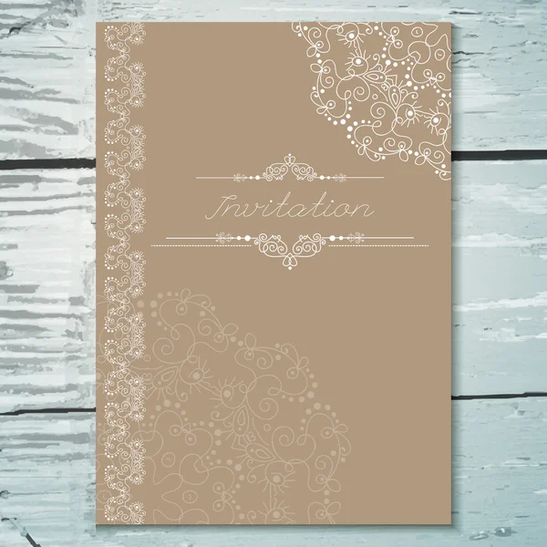 Carte de mariage vintage ou invitation — Image vectorielle