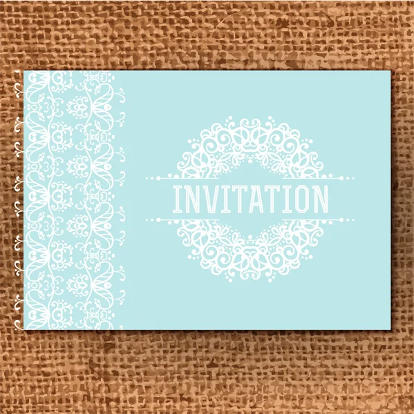 Carte de mariage vintage ou invitation — Image vectorielle