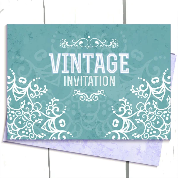 Vintage Card de nunta sau invitatie — Vector de stoc