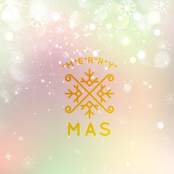 快乐圣诞单线徽标 — 图库矢量图片