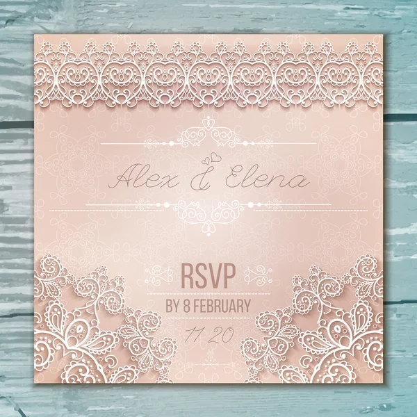 Tarjeta de boda Vintage — Vector de stock