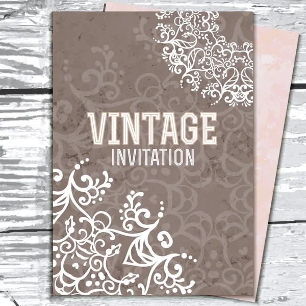 Tarjeta de boda Vintage — Vector de stock