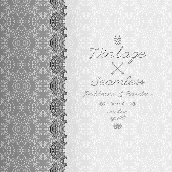 Vintage seamless background and border — Stock Vector