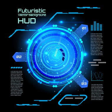 Futuristik bir arayüze bilim-kurgu arka plan