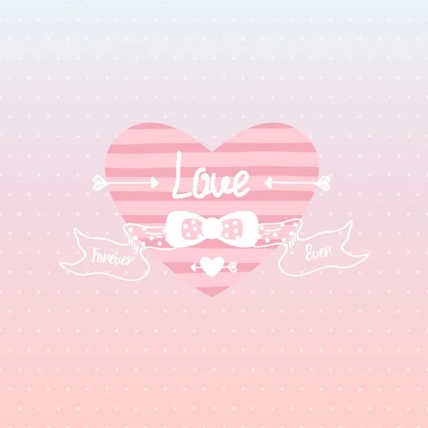 Love hand-drawn letter and heart — Stock Vector