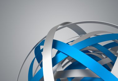 Küre halkalar ile soyut 3d render.