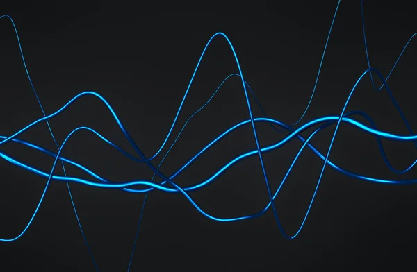 光沢のある波線の抽象的な 3 d レンダリング. — ストック写真