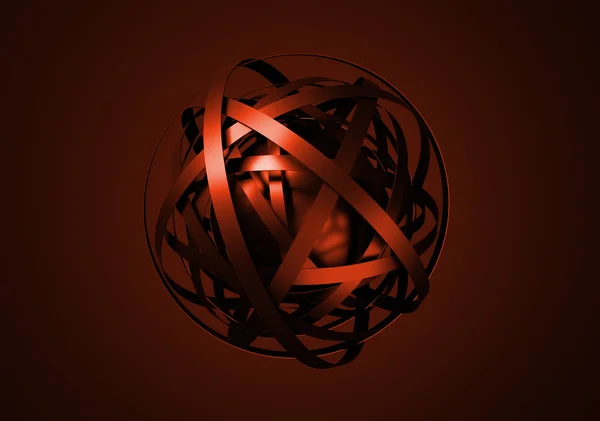 Representación en 3D abstracta de la esfera con anillos . — Foto de Stock