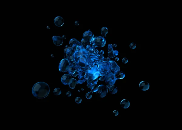 액체를 비행의 3d 렌더링을 추상화. — 스톡 사진