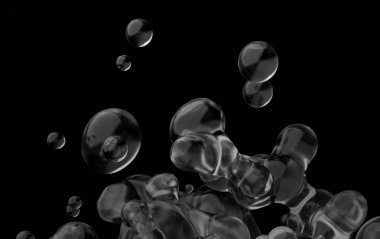 Sıvı uçan 3d render soyut.