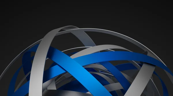 Abstrakte 3D-Darstellung der Kugel mit Ringen. — Stockfoto