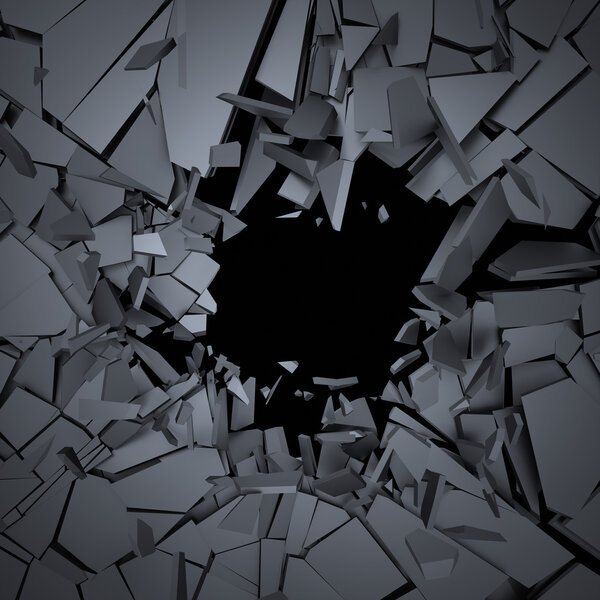 Abstract 3D Rendering of Cracked Surface.