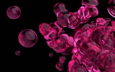 Sıvı uçan 3d render soyut.