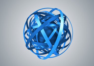 Küre halkalar ile soyut 3d render.