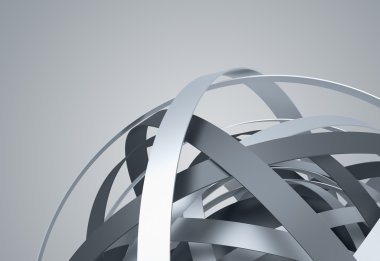 Küre halkalar ile soyut 3d render.