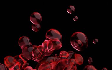 Sıvı uçan 3d render soyut.